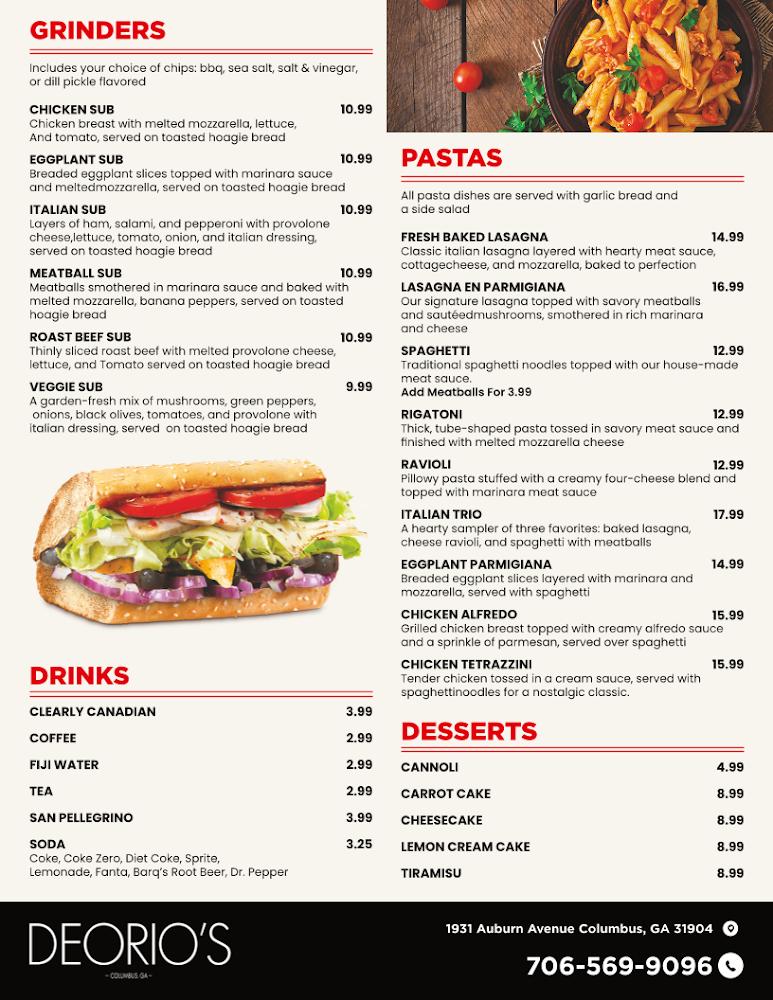 Deorio's Pizza Menu image 1