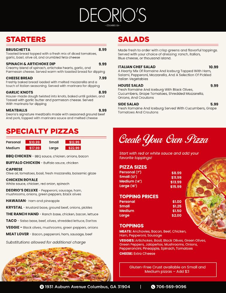 Deorio's Pizza Menu image 2