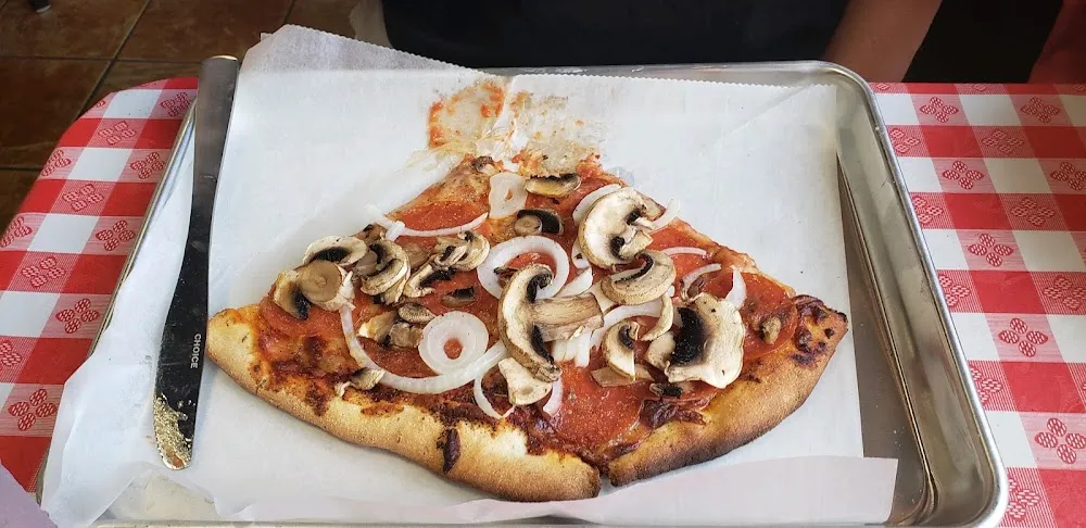 Mushroom Onion and Pepperoni Pizza